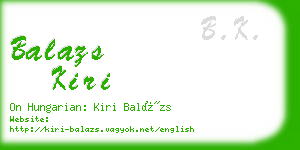 balazs kiri business card